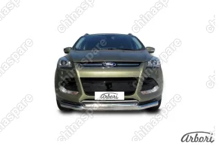 AFZDAFKG1301 Защита переднего бампера d76+d57 двойная Arbori нерж. сталь для Ford KUGA 2013-2016
