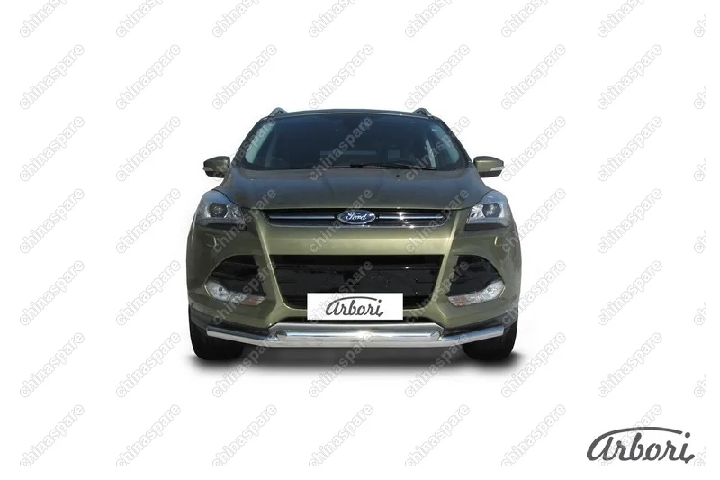 AFZDAFKG1303 Защита переднего бампера d57+d57 двойная Arbori нерж. сталь для Ford KUGA 2013-2016