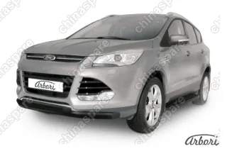 AFZDAFKG1301B Защита переднего бампера d76+d57 двойная Arbori черн. для Ford KUGA 2013-2016