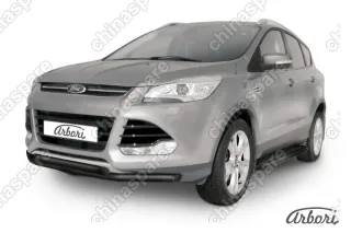 AFZDAFKG1303B Защита переднего бампера d57+d57 двойная Arbori черн. для Ford KUGA 2013-2016