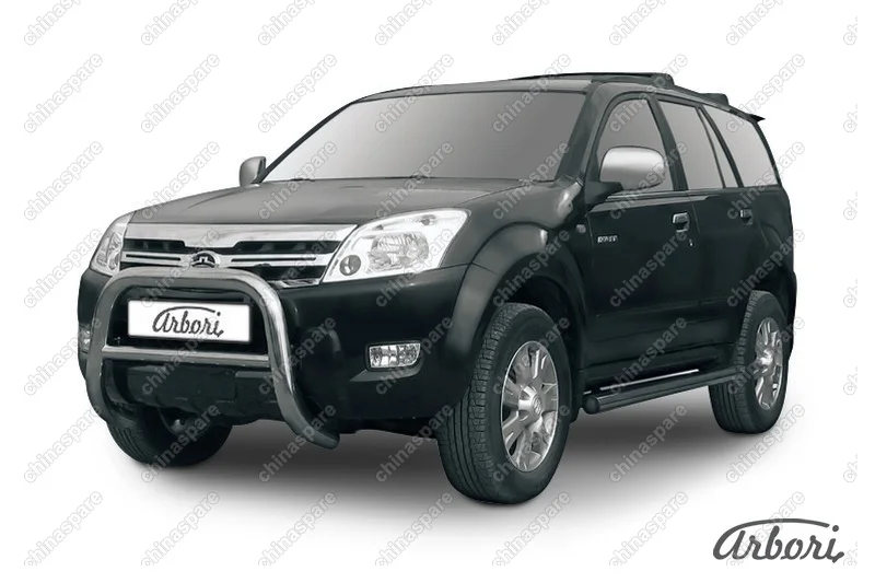 Кенгурятник низкий d76  Arbori нерж. сталь для Great Wall Hover 2008-2010