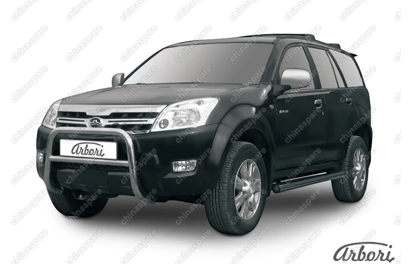 Кенгурятник низкий d57 Arbori нерж. сталь для Great Wall Hover 2008-2010