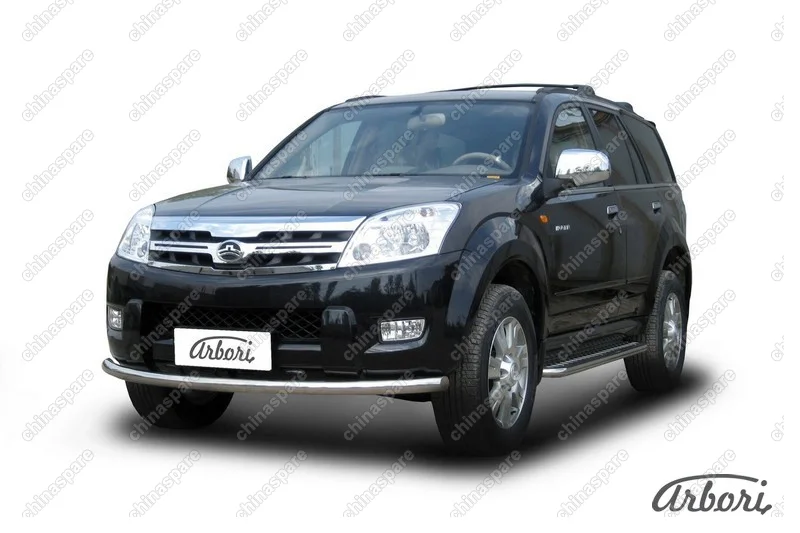 Защита переднего бампера d57 Arbori нерж. сталь для Great Wall Hover 2008-2010