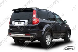 Защита заднего бампера d57+d57 двойная  Arbori нерж. сталь для Great Wall Hover 2008-2010