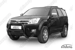 Кенгурятник низкий d76  Arbori черн. для Great Wall Hover 2008-2010