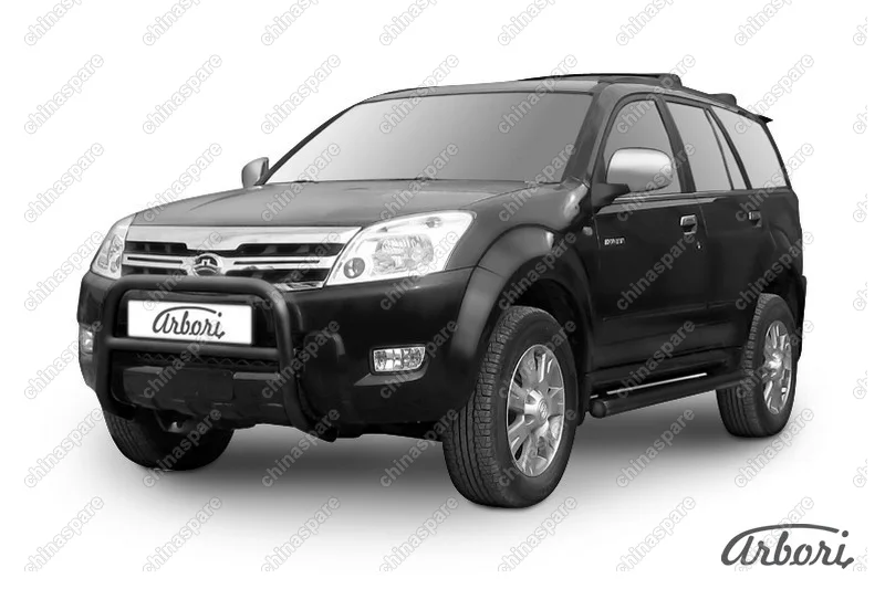 Кенгурятник низкий d57 Arbori черн. для Great Wall Hover 2008-2010