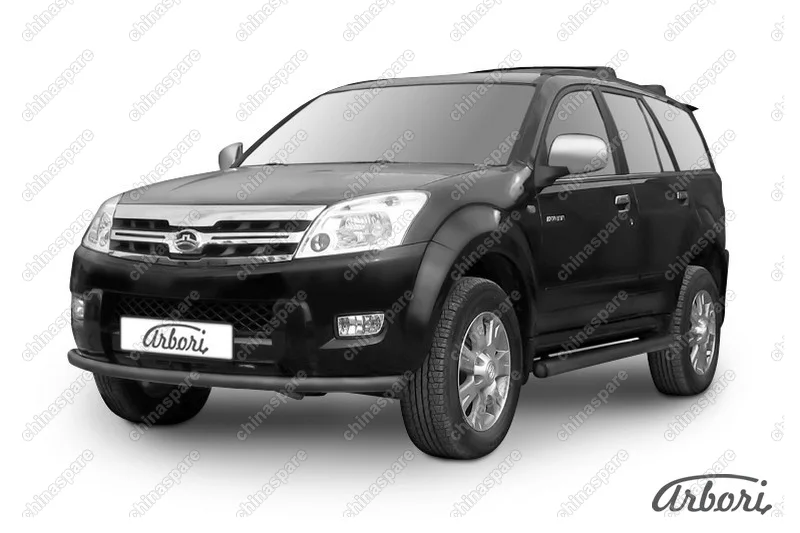 Защита переднего бампера d57 Arbori черн. для Great Wall Hover 2008-2010