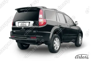 Защита заднего бампера d57+d57 двойная  Arbori черн. для Great Wall Hover 2008-2010