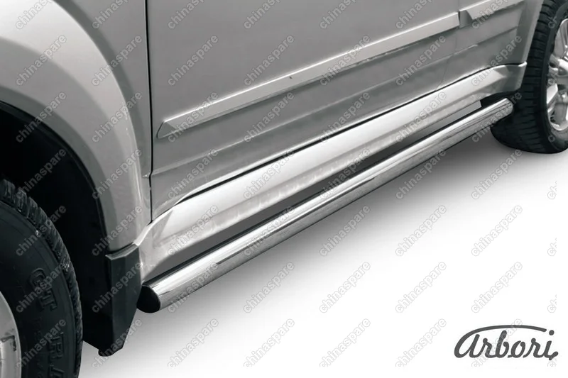 Защита порогов d57 труба Arbori нерж. сталь для GREAT WALL Hover H3 2010-2014