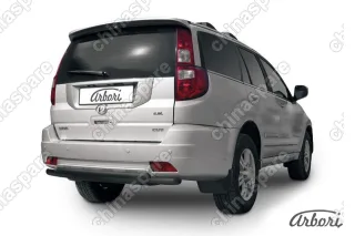Защита заднего бампера d57+d42 двойная Arbori черн. для GREAT WALL Hover H3 2010-2014