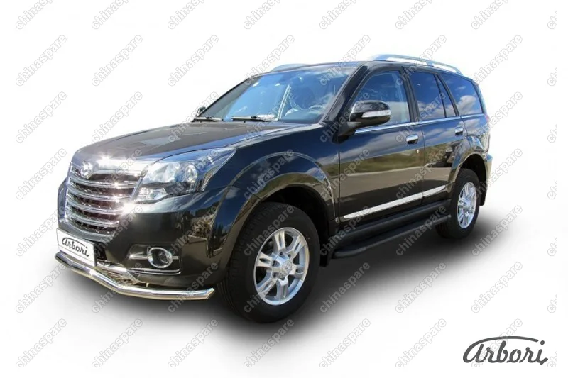 Комплект алюминиевых порогов Arbori Optima Black 1700 для GREAT WALL Hover H3 2014-2016