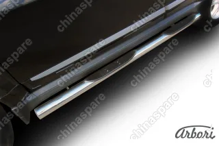 Защита порогов d76 с проступями Arbori нерж. сталь для Great Wall Hover H3 2014-2016
