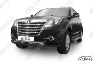 Защита переднего бампера d57 Arbori черн. для Great Wall Hover H3 2014-2016