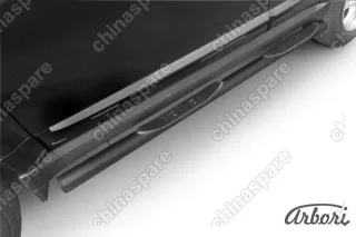 Защита порогов d76 с проступями Arbori черн. для Great Wall Hover H3 2014-2016