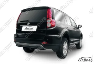 Защита заднего бампера d57 радиусная  Arbori черн. для Great Wall Hover H3 2014-2016