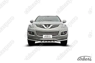 Защита переднего бампера d57 "волна" с ЗК Arbori нерж. сталь для Great Wall Hover H5 2010-2017