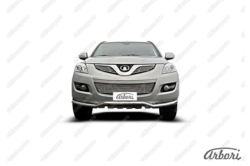 Защита переднего бампера d57 "волна"  Arbori нерж. сталь для Great Wall Hover H5 2010-2017