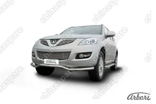 Защита переднего бампера d57 "волна"  Arbori нерж. сталь для Great Wall Hover H5 2010-2017