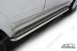 Защита порогов d42 с листом усиленная Arbori нерж. сталь для Great Wall Hover H5 2010-2017