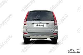 Защита заднего бампера d57+d42 двойная радиусная Arbori нерж. сталь для Great Wall Hover H5 2010-2017