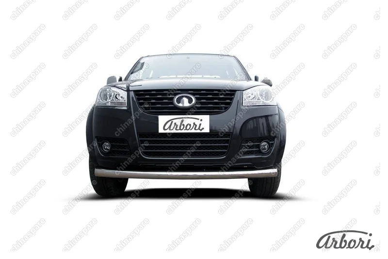Защита переднего бампера d76 радиусная  Arbori нерж. сталь для Great Wall WINGLE 2012-2015