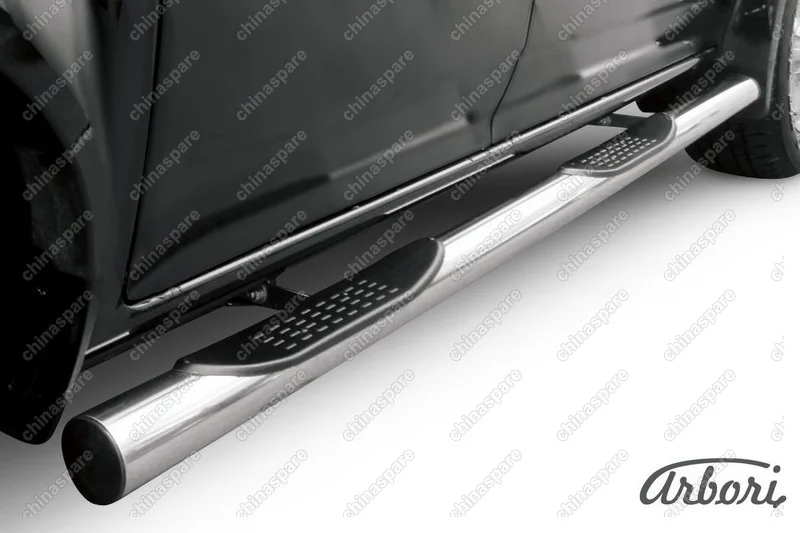 Защита порогов d76 с проступями  Arbori нерж. сталь для Great Wall WINGLE 2012-2015
