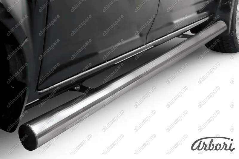 Защита порогов d76 труба  Arbori нерж. сталь для Great Wall WINGLE 2012-2015