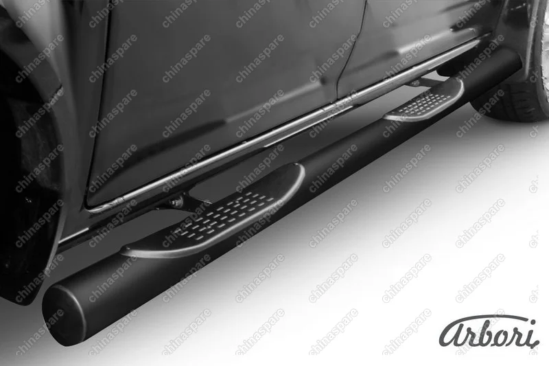 Защита порогов d76 с проступями  Arbori черн. для Great Wall WINGLE 2012-2015