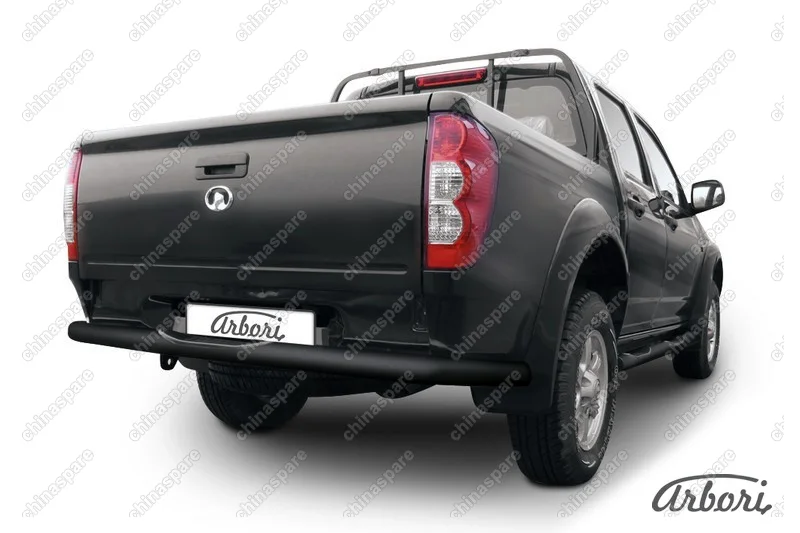 Защита заднего бампера d76 с проступями  Arbori черн. для Great Wall WINGLE 2012-2015