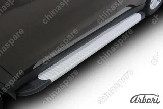 Комплект алюминиевых порогов Arbori Optima Silver 1700 для HAVAL H2 2014-нв