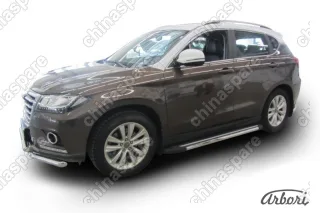 Комплект алюминиевых порогов Arbori Luxe Black 1700 для HAVAL H2 2014-нв