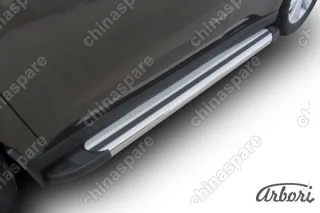 Комплект алюминиевых порогов Arbori Luxe Silver 1700 для HAVAL H2 2014-нв
