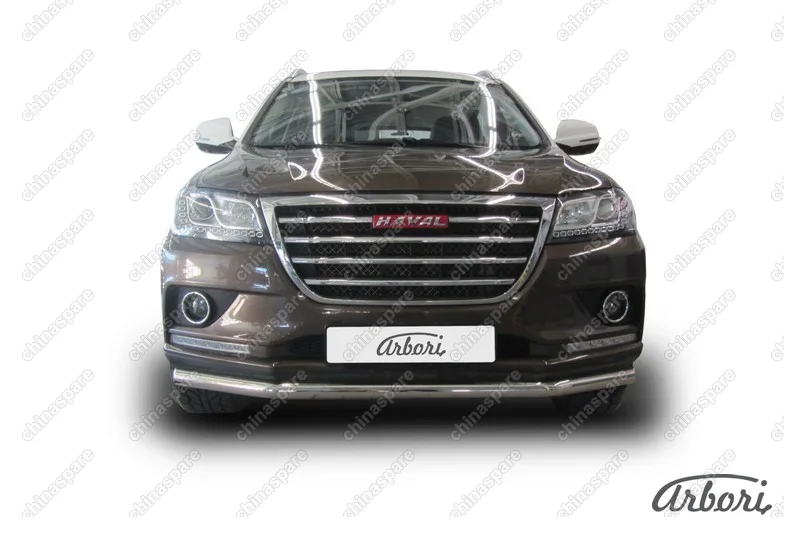 Защита переднего бампера d57 Arbori нерж. сталь для HAVAL H2 2014-нв