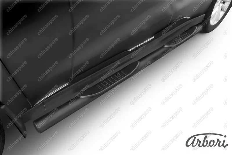 Защита порогов d76 с проступями Arbori черн. для HAVAL H2 2014-нв