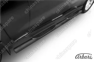 Защита порогов d76 с проступями Arbori черн. для HAVAL H2 2014-нв