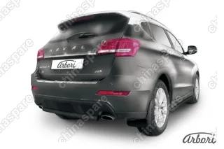 Защита заднего бампера d57 короткая Arbori черн. для HAVAL H2 2014-нв
