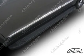 Комплект алюминиевых порогов Arbori Optima Black 1800 для HAVAL H6 2014-нв