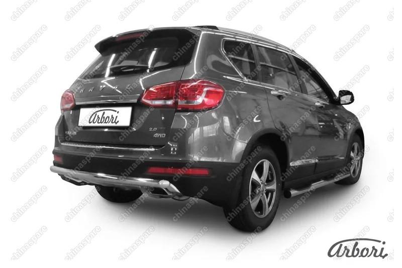 Защита заднего бампера d57 Arbori нерж. сталь для HAVAL H6 2014-нв