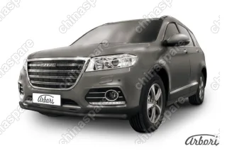 Защита переднего бампера d57 Arbori черн. для HAVAL H6 2014-нв