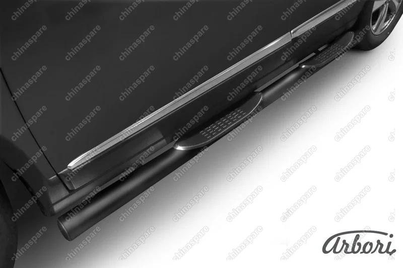 Защита порогов d76 с проступями Arbori черн. для HAVAL H6 2014-нв
