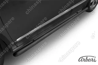 Защита порогов d57 труба со скосами 45 градусов завальцованными Arbori черн. для HAVAL H6 2014-нв