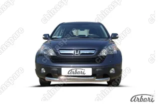 AFZDAHCRV01 Защита переднего бампера d76+d57 двойная  Arbori нерж. сталь для Honda CR-V 2009-2012