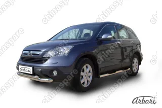 AFZDAHCRV01 Защита переднего бампера d76+d57 двойная  Arbori нерж. сталь для Honda CR-V 2009-2012