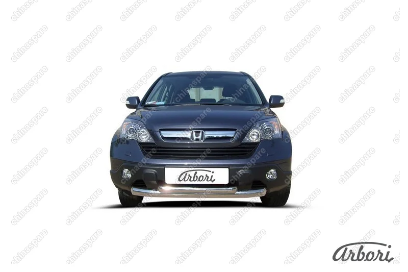 AFZDAHCRV03 Защита переднего бампера d57+d57 двойная   Arbori нерж. сталь для Honda CR-V 2009-2012