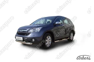 AFZDAHCRV03 Защита переднего бампера d57+d57 двойная   Arbori нерж. сталь для Honda CR-V 2009-2012