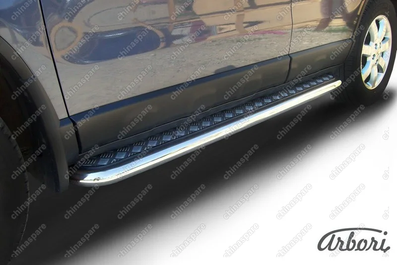 AFZDAHCRV06 Защита порогов d57 с листом  Arbori нерж. сталь для Honda CR-V 2009-2012