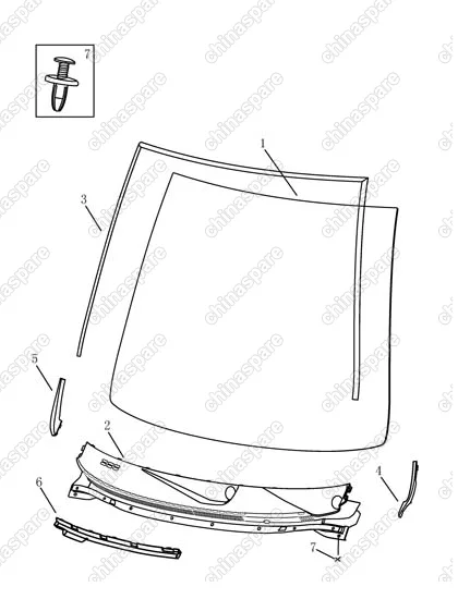 1068022710 Windshield assy. Geely Emgrand EC7