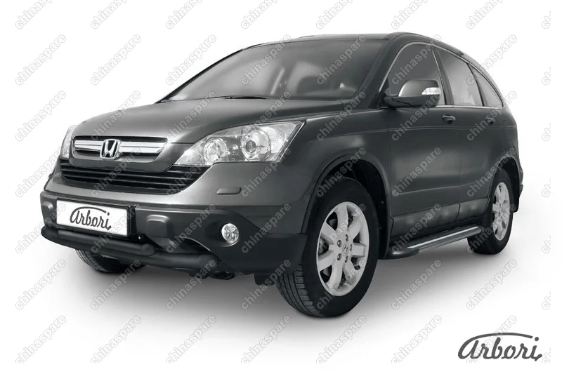 AFZDAHCRV01B Защита переднего бампера d76+d57 двойная  Arbori черн. для Honda CR-V 2009-2012