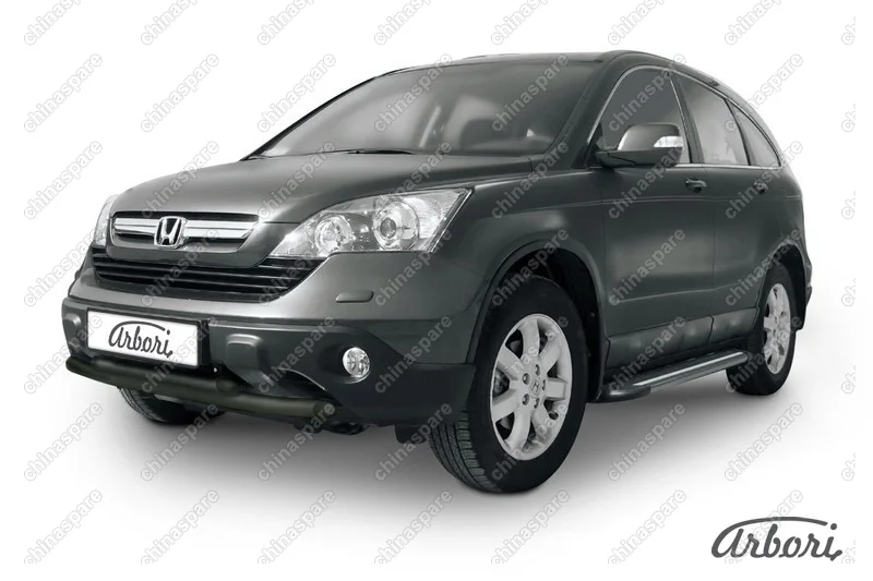 AFZDAHCRV03B Защита переднего бампера d57+d57 двойная   Arbori черн. для Honda CR-V 2009-2012