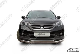 AFZDAHCRV1301 Защита переднего бампера d76+d57 двойная  Arbori нерж. сталь для Honda CR-V 2L 2012-2017